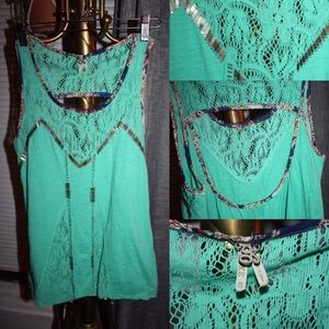 Gimmicks tank w/ gold embellishments & cutout back